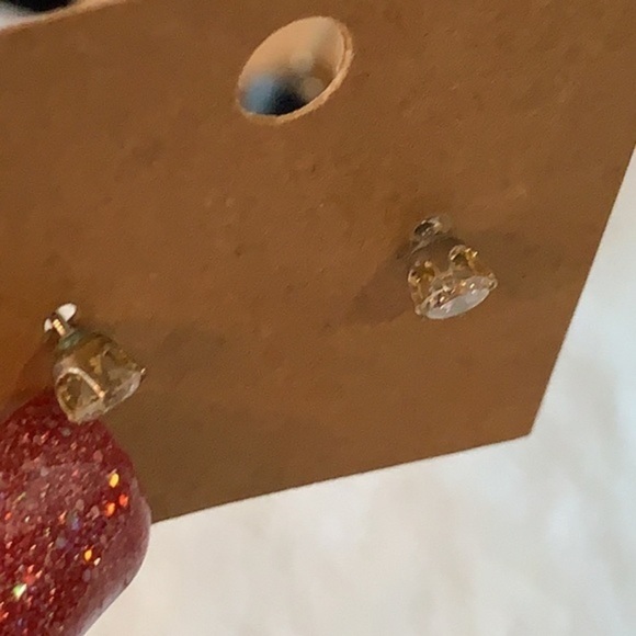 💐5/25 2 pair lot bundle small crystal stud earrings triple dangle black stones - Picture 2 of 8